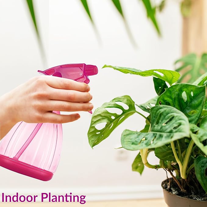DilaBee Pink Spray Bottle (1-Pack 12 Oz) Plastic Spray Bottles for Cleaning, Hair, Plants, Cooking, BBQ - Water Sprayer for Plants, Bleach Sprayer, Plastic Squirt Bottles for Cat & Dog - BPA-Free