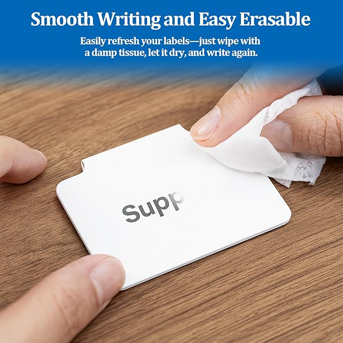 20 PCS Basket Labels,Clip On PVC Labels with Pen for Storage Bins, Removable Label Holders,Basket Tags