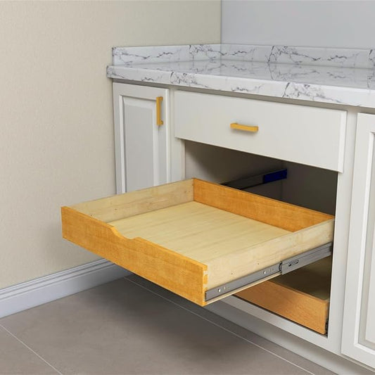 Elysian Under Desk Drawers 30" W × 21" D Add-on Drawers for Under Desk or Cabinet, Multipurpose Drawer Storage for Office Supplies, Smooth Pull Out Cabinet Organizer