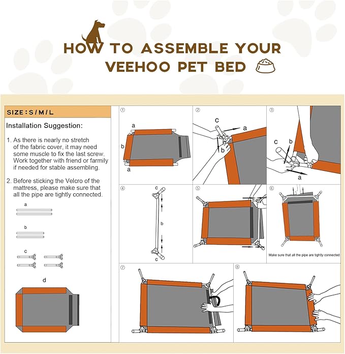 Veehoo Outdoor Elevated Dog Bed Large Sized Dogs, Extra Large Cooling Raised Dog Cots Beds Training Platform Off Ground Hammock with Breathable Mesh, No-Slip Feet, 45"x33", Black
