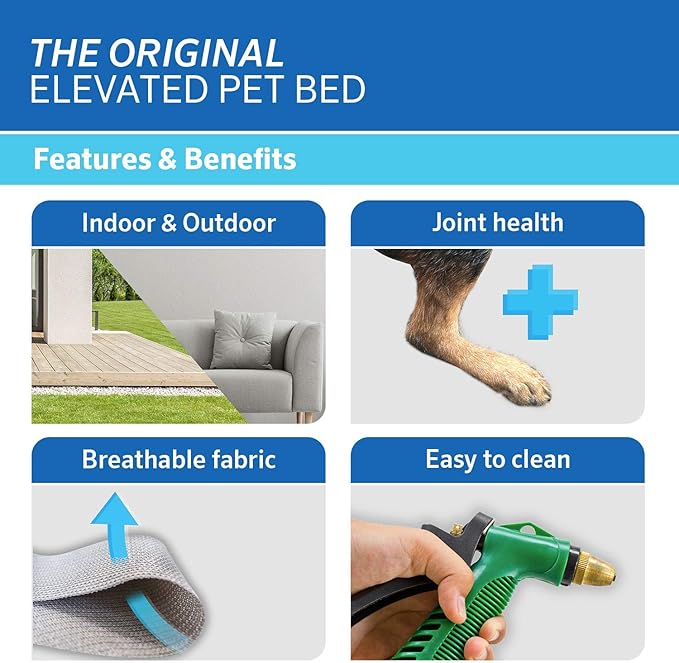 Coolaroo The Original Cooling Elevated Pet Bed,Brunswick Green, Small