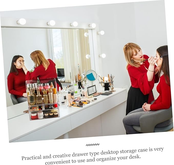 Cosmetic Organizing Holder Desktop Storage Case Makeup Storage Box Acrylic Makeup Case Lid