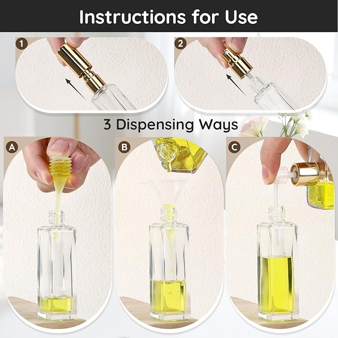 Segbeauty 40pcs 0.68oz Perfume Travel Refillable Sprayer, Empty Perfume Bottles for Women, 20ml Travel Atomizer Glass Spray Bottles Portable, Bulk Fine Mist Cologne Atomizer for Men with Transfer Tool
