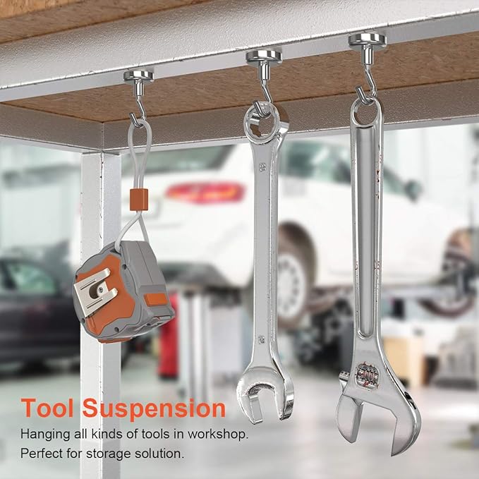 Magnetic Hooks Heavy Duty, 35 lbs Magnets with Hooks for Hanging, Magnet Hooks for Cruise, Grill, Fridge, Kitchen Pack of 12