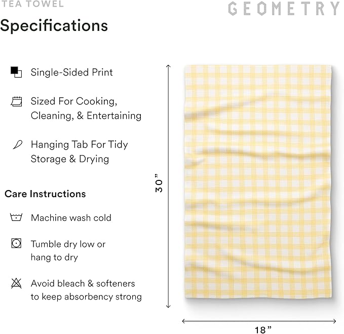 Tea Towels – Spring & Summer Collection – Quick-Dry, Ultra-Absorbent, Reusable Microfiber Kitchen Towels for Drying & Cleaning - Sunbeam - 2 Pack
