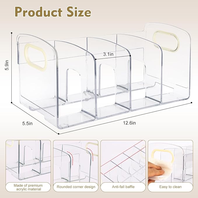 Clear Acrylic Kids Shoe Rack for Closet, Baby Shoe Organizer and Storage, 4 Sections Toddler Shoe Storage Organizer for Closet, Desk File Sorter Book Purse Organizers (2 Pcs)
