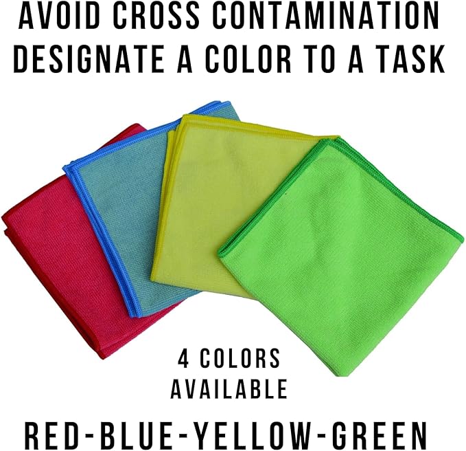 Taski Diversey D7524120 MyMicro Commercial Microfiber Cleaning Cloth, Bulk Cleaning Towels for Housekeeping - Reusable & Lint Free - Large 14 Inch x 14 Inch, Blue, Pack of 5
