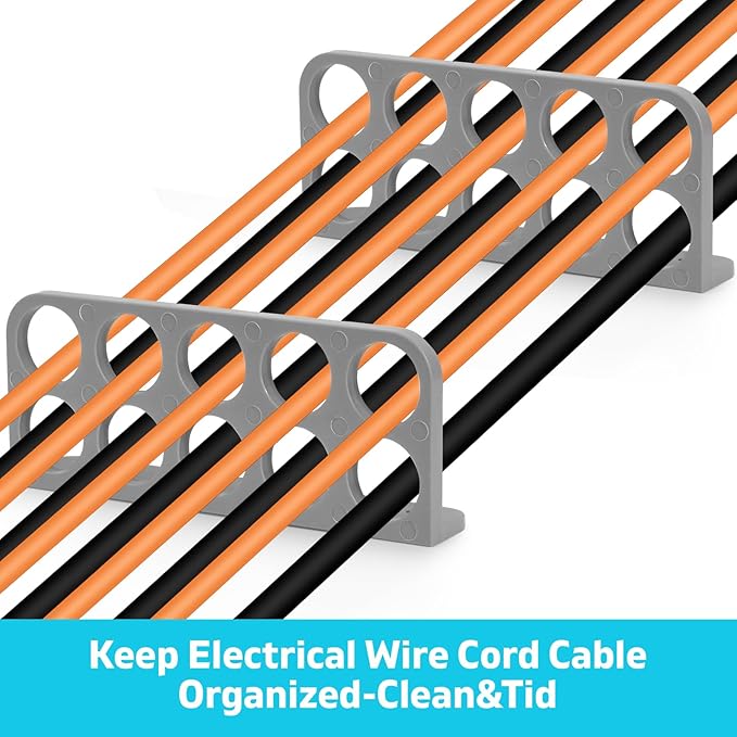120Pack Cable Chase-Wire Bracket,Cable Support Wire Bracket Holder for NMB Electrical Cord Organized Management,Electrical Wire Dispenser with Screws,Labor Time Saving,1" with 10-Hole Design