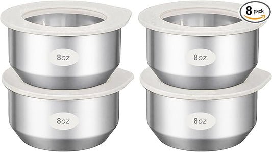 Urban Green Stainless Steel Food Containers with Glass Lid, Airtight Leakproof Stainless Steel Storage Containers in set of 4, small size, Round Shape, Microwave Safe, 100% Plastic Free