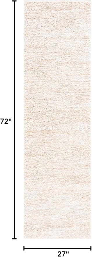 SAFAVIEH Berber Shag Collection Runner Rug - 2' x 6', Ivory & Beige, Modern Design, Non-Shedding & Easy Care, 1.2-inch Thick, Ideal for The Living Room, Bedroom, Dining Room (BER563A-26)