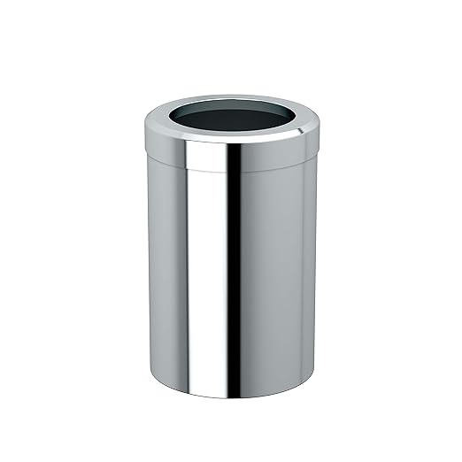 Gatco Small Bathroom Trash Can with Lid, Round 3 Gallon Stainless Steel Wastebasket, Under Sink, Chrome, for Bathroom, Bedroom, Office (1910)