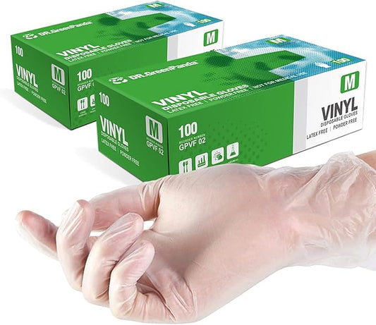Clear Vinyl Disposable Gloves Food Safe Latex Free Powder Free for Cooking Cleaning Food Service GPVF or MPVF