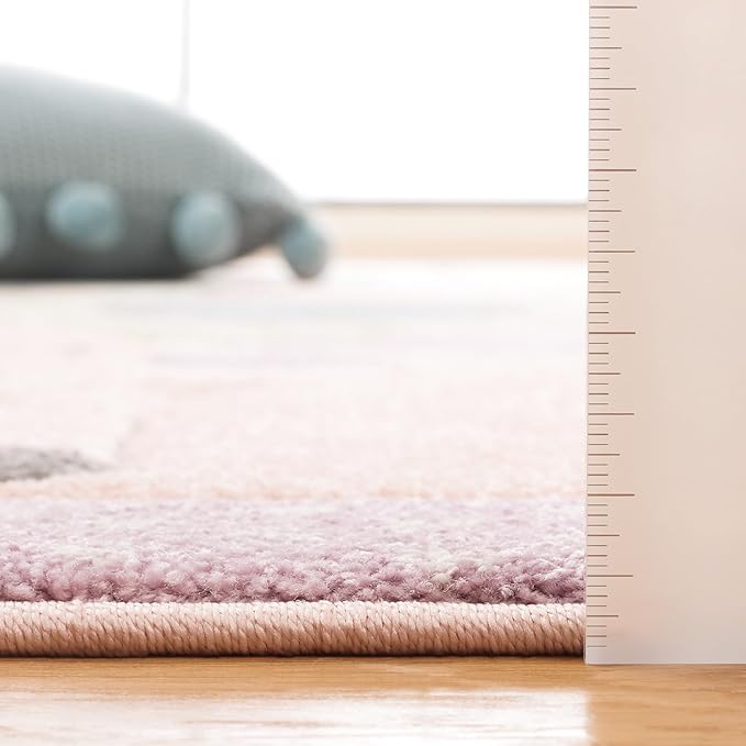 SAFAVIEH Carousel Kids Collection Area Rug - 9' x 12', Blush Pink, Animal Design, Non-Shedding & Easy Care, Ideal for High Traffic Areas for Boys & Girls in Playroom, Nursery, Bedroom (CRK120U)