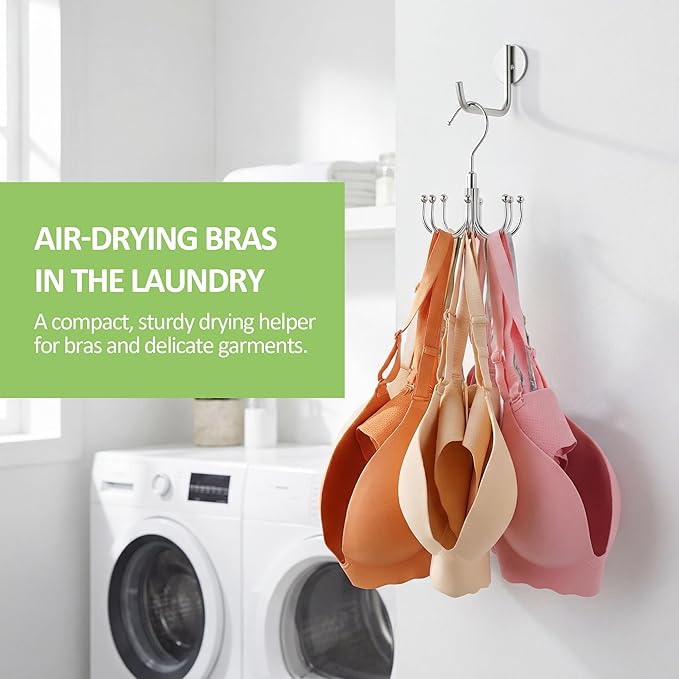 2 Pack Tank Top Hanger, Rotatable Bra Hanger for Closet, Max 24 Capacity Metal Tank Top Holder Storage Space Saving Sport Bra Organizer, Silver