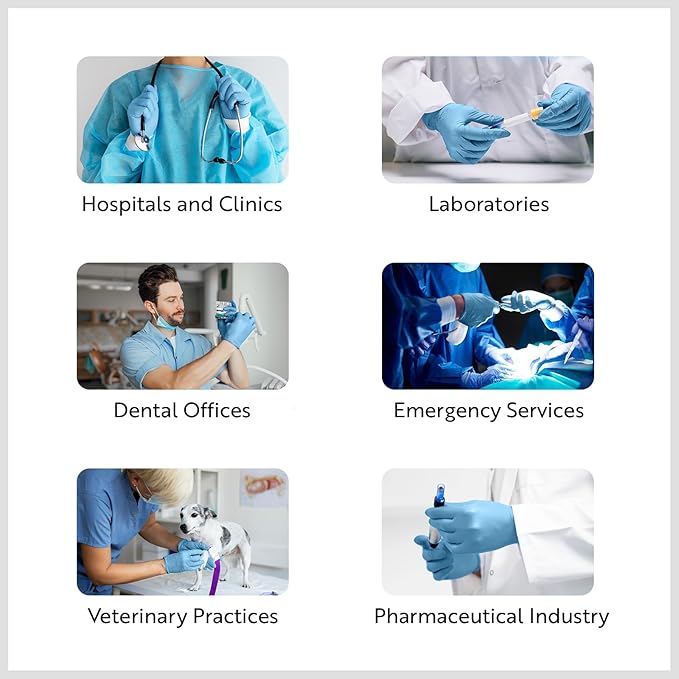 Nitrile Medical Exam Gloves: Powder-Free, Non-Sterile, 5 mil Disposable Glove, Blue