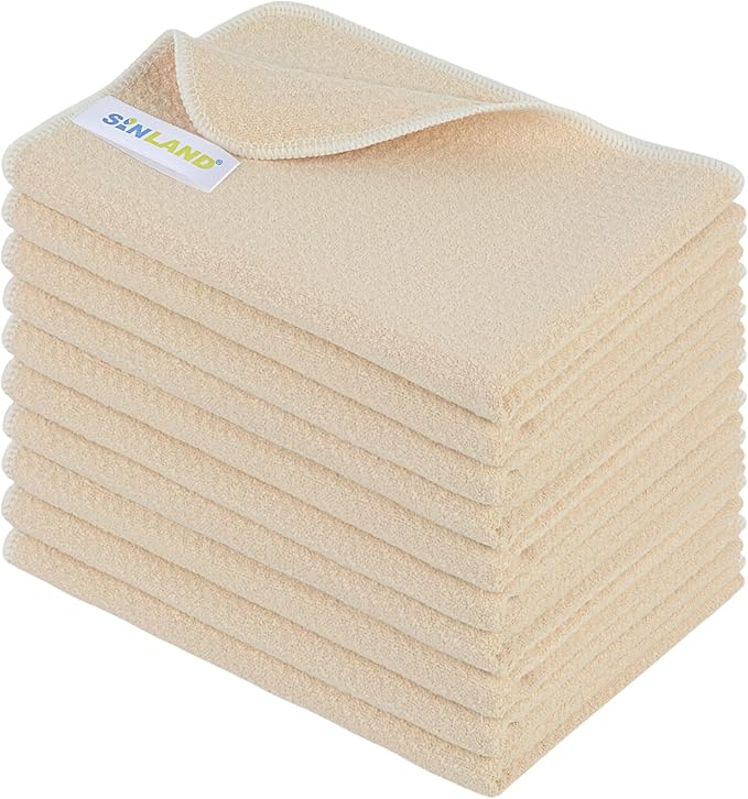 Microfiber Dish Towels for Drying Dishes Premium Sublimation Blank Towels Fast Drying Tea Towel Polyester Kitchen Towel 16 Inch X 24 Inch 10 Pack Cream