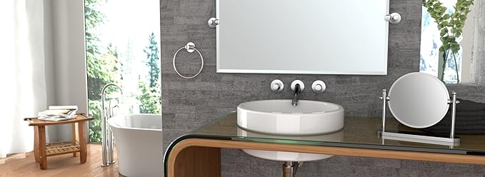 Gatco 4686 Channel Glass Shelf, Chrome/Wall Mounted 20.13" X 5.25" Tempered Glass/Floating Rectangle Glass Shelf for Bathroom