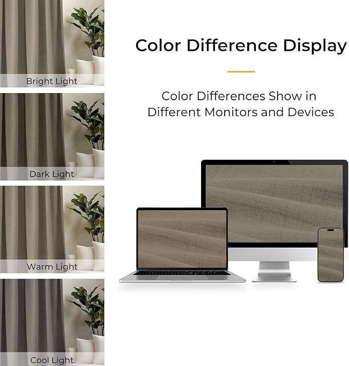 INOVADAY 100% Blackout Curtains for Bedroom, Black Out Curtains 96 Inch Long, Clip Rings Linen Blackout Drapes, Thermal Insulated Room Darkening for Living Room, 2 Panels - Fauxlinen,W50xL96