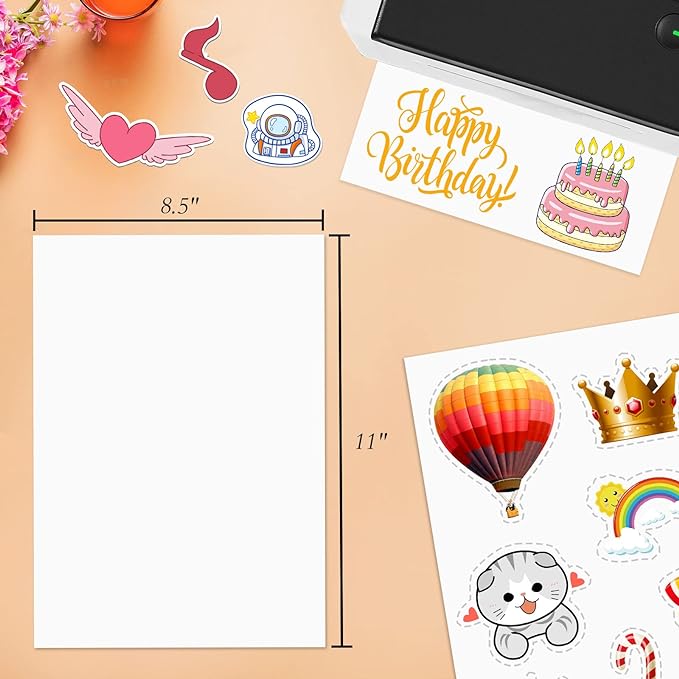 Full Sheet Sticker Paper for Laser & Ink Jet Printers, 8.5" x 11" Full Sheet Address Shipping Label, 1000 Sheets 1000 Labels