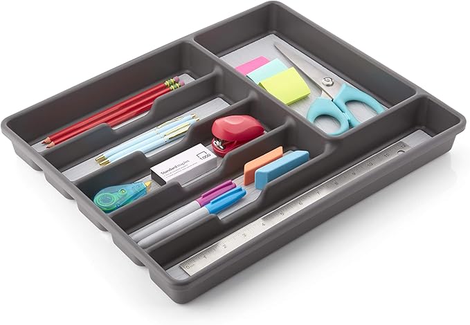 Copco Basics 6 Compartment Organizer, Charcoal Gray/Light Gray