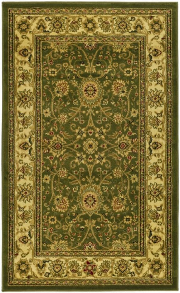 SAFAVIEH Lyndhurst Collection Area Rug - 8' Square, Sage & Ivory, Traditional Oriental Design, Non-Shedding & Easy Care, Ideal for High Traffic Areas in Living Room, Bedroom (LNH212C)