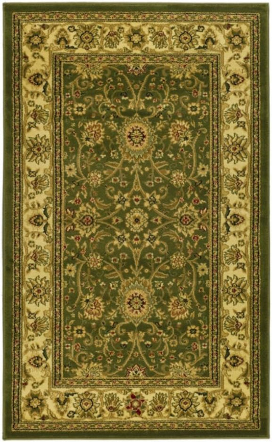 SAFAVIEH Lyndhurst Collection Area Rug - 8' Square, Sage & Ivory, Traditional Oriental Design, Non-Shedding & Easy Care, Ideal for High Traffic Areas in Living Room, Bedroom (LNH212C)