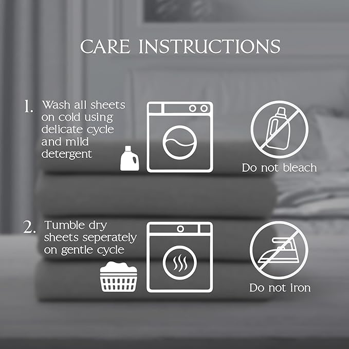 Northwest Ashford Home Essentials Bedding, 4 Piece California King Size Sheet Set, Glacier Gray
