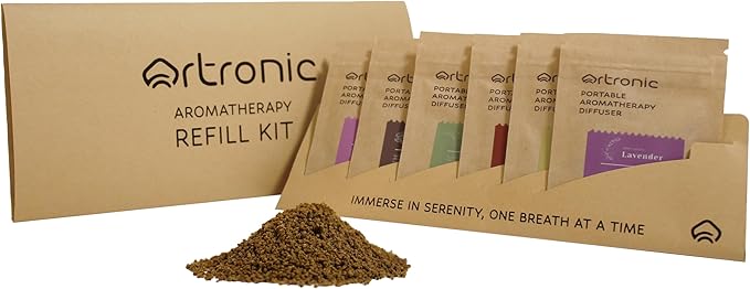 Aroma Diffuser-Compatible Scent Granule Starter Kit: Lavender, Eucalyptus, Frankincense,Vanilla, Rose, Agarwood,Refills for Orbby Incense Burner (6g)