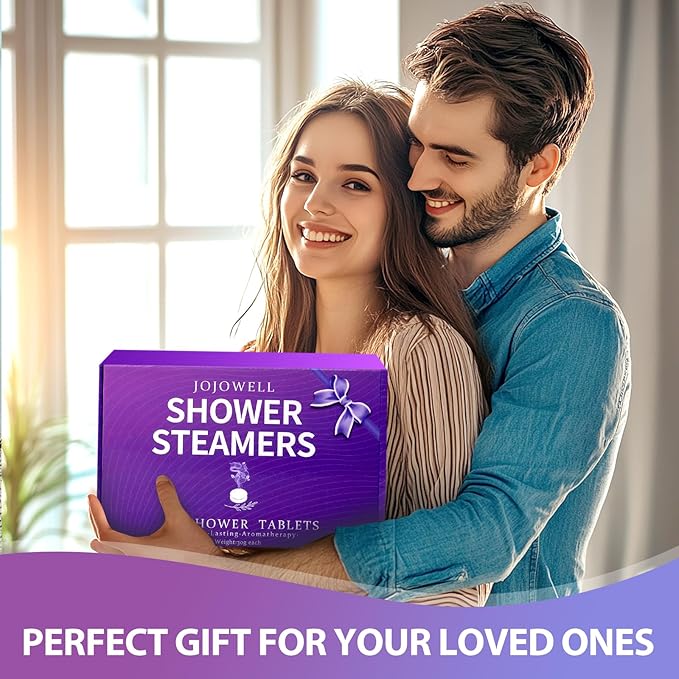 Lavender Shower Steamers Aromatherapy with Essential Oil - 12 Pack Birthday Gifts for Women Mom, Valentines Day Gifts for Her Wife, Easter Basket Essentials, Home Spa Relaxation Self Care