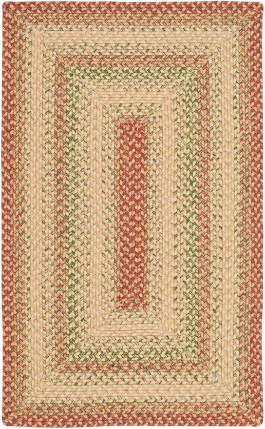 SAFAVIEH Washable Rug Outdoor Braided Collection - 2'6" x 4' Accent, Rust & Multi, Handmade & Reversible, Non-Shedding & Easy to Clean, Entryway, Front Door, Kitchen, Mudroom (BRD303A)