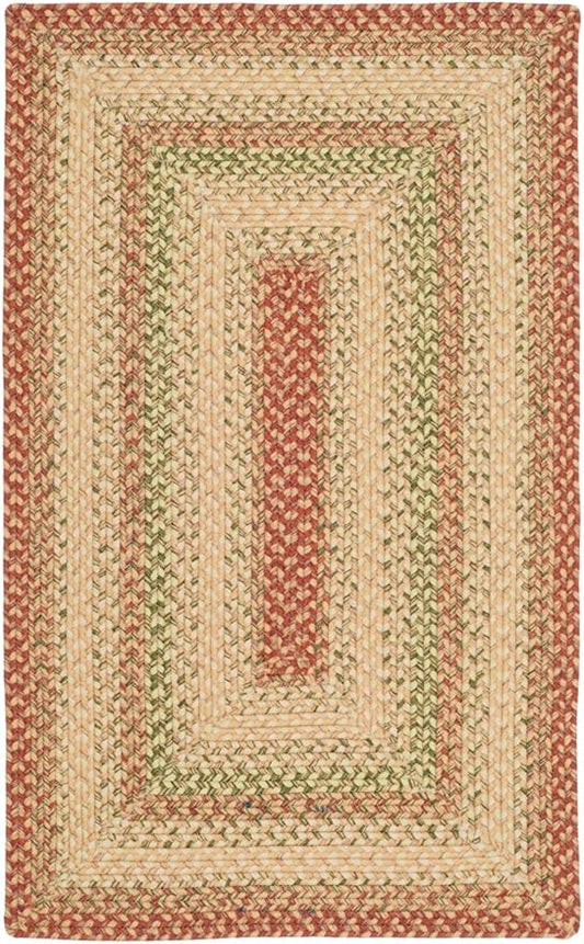 SAFAVIEH Washable Rug Outdoor Braided Collection - 2'6" x 4' Accent, Rust & Multi, Handmade & Reversible, Non-Shedding & Easy to Clean, Entryway, Front Door, Kitchen, Mudroom (BRD303A)