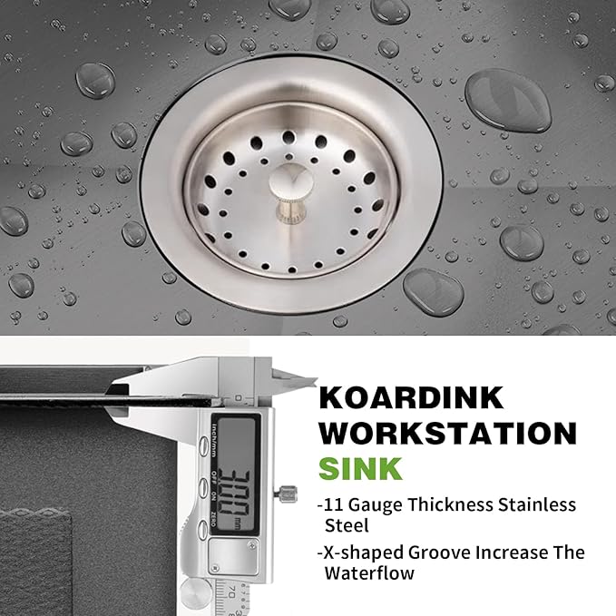 Black 30x22 Inch Stainless Steel Kitchen Sink - Drop In Modern Single Bowl Topmount Kitchen Sink With Silicon Mat,Drain Strainer Set Offering Large Basin Compatibility With Various Kitchen&Bar Style