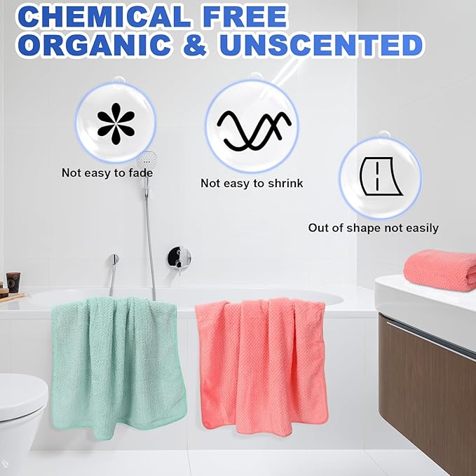 20 Pack Bulk Bath Towels Set, Large Quick Dry Bath Towels 55" x 28" for Spa, Gym, Salon, Hotel and Rental Use(Pink, Green, Blue, Purple)