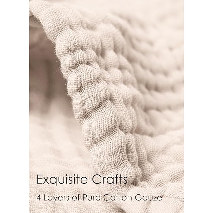Muslin Baby Blanket for Boys and Girls, Cotton Receiving Swaddle Crib Blanket for Neutral Newborn - Soft & Breathable Baby Quilt (Fog)