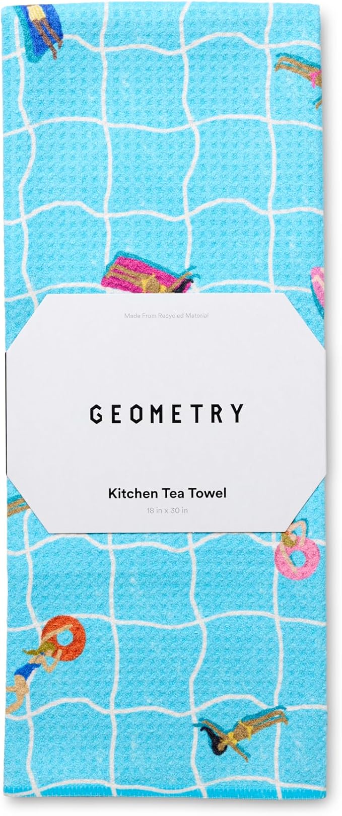 Tea Towels – Spring & Summer Collection – Quick-Dry, Ultra-Absorbent, Reusable Microfiber Kitchen Towels for Drying & Cleaning - At The Pool - 1 Pack