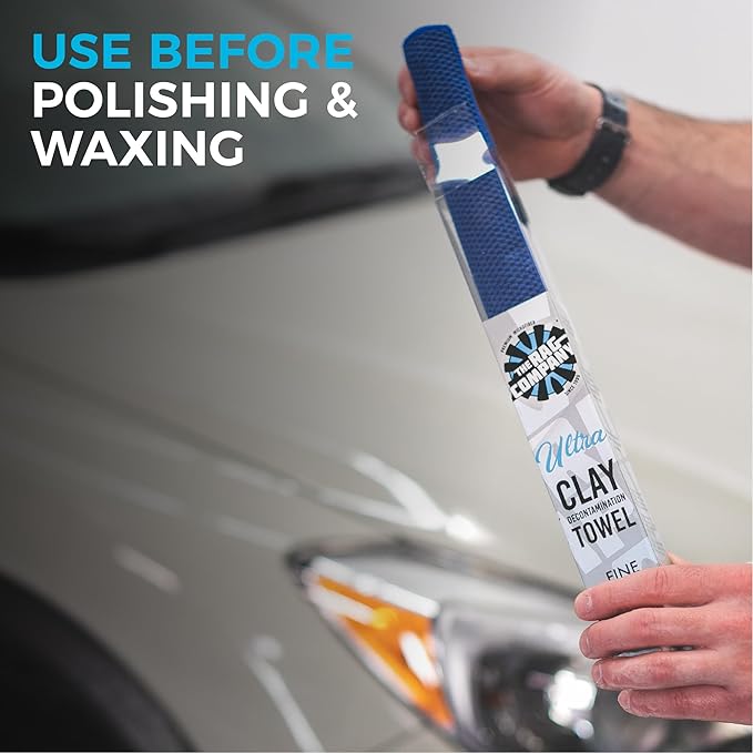 The Rag Company - Ultra Clay Towel - Clay Bar Results in Minutes, Smooth Paint Fast, Enhance Gloss & Wax Bond (12"x12")