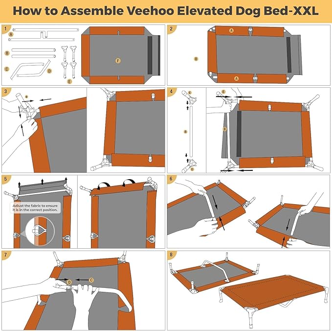 Veehoo Outdoor Elevated Dog Bed Large Sized Dogs, XXL Cooling Raised Dog Cots Beds Training Platform Off Ground Hammock with Breathable Mesh, No-Slip Feet, 59"x37.5", Black
