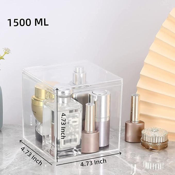 KissYou Acrylic Box Clear Boxes with Lids 2 Packs Display Case Christmas Party Decoration Plastic Square Cube Candy Boxes