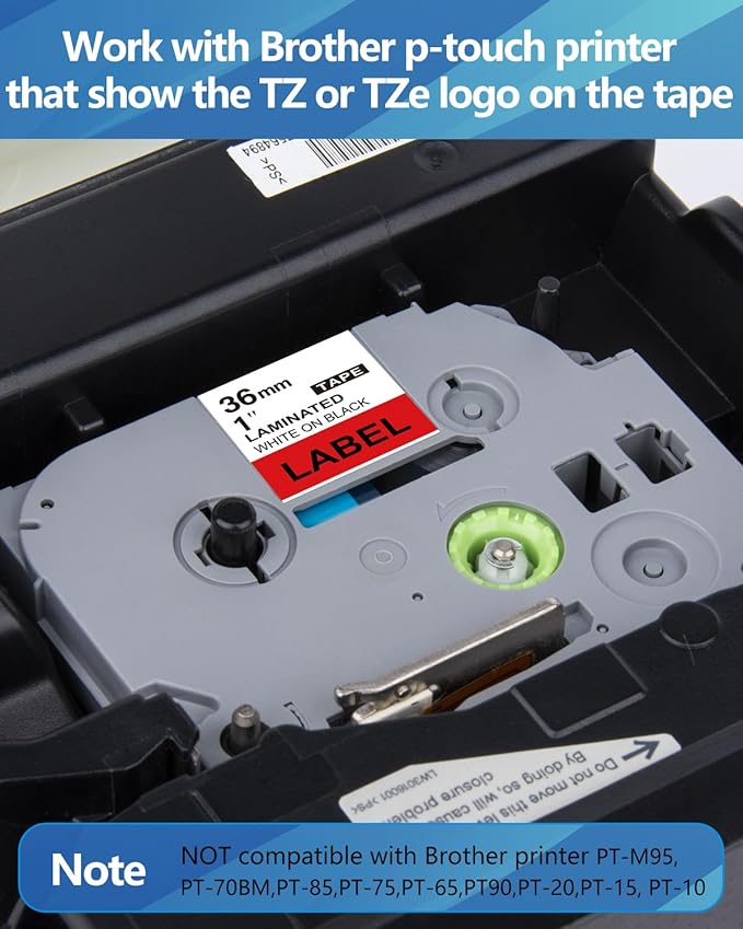 Weemay 3 Pack TZe451 24mm Black on Red Laminated Label Tape Compatible with Brother Label Maker Tape TZe-451 TZe 451 TZ-451 TZ451 for PTouch PT-E500 PT-D600 PT-P750W PT-P900W Printer, 1 in x 26.2 ft