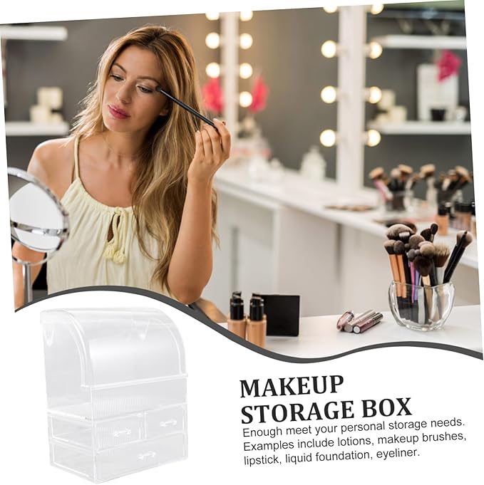 SAFIGLE Large Capacity Acrylic Makeup Organizer with Drawers Stylish and Storage Box for Makeup Cosmetics for Desktop and Vanity Use