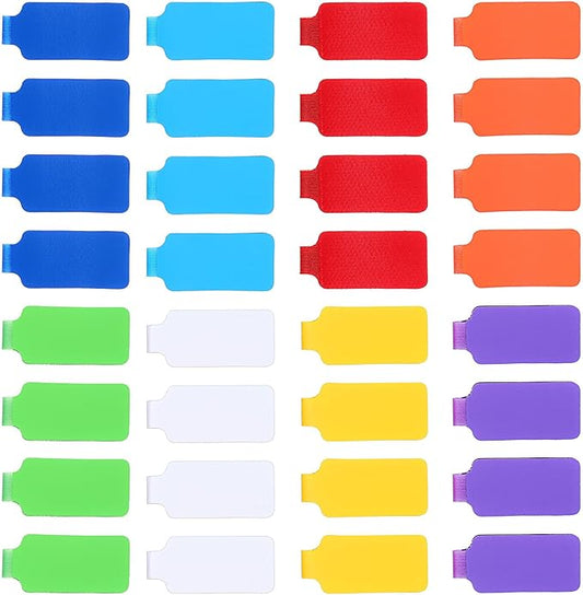 32 Pcs Cable Labels Multi-Color Write On Cord Label Self-Adhesive Reusable Wire Tags Write On Cord Label Wire Labels for Computers Electronics Cable Recognition and Management