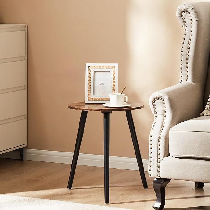 Round Side Table - Modern Nightstand End Table for Small Spaces