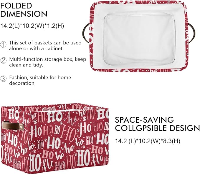 Christmas Rectangular Storage Basket Organizer Bin Shelf Baskets For Clothes Gifts For Home Office Dorm