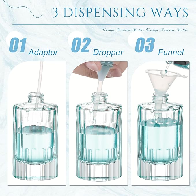 6 Pcs 30/50/100ml Empty Glass Perfume Bottles Bulk Pack for Perfume Makers Refillable Atomizer Cologne Bottles DIY Vintage Fragrance Packaging Glass Bottling Supplies (Colorful,30 ml)