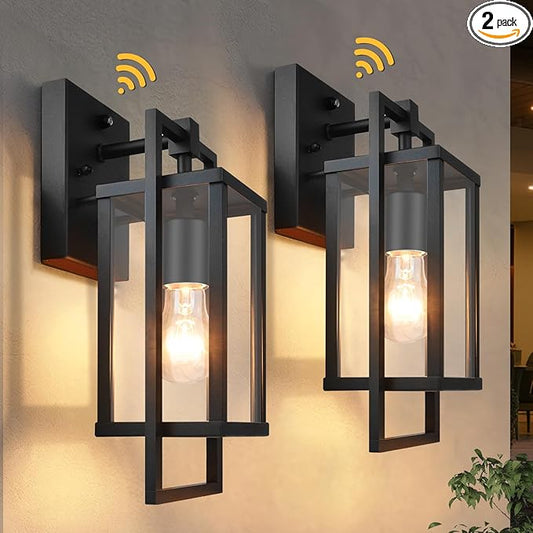 ALVIME Dusk to Dawn Outdoor Wall Lantern, 13 Inch Exterior Light Fixtures, Waterproof Exterior Wall Sconce Lights for House Entryway, Front Door, Patio, Garage, E26 Base&High Strength Clear Glass
