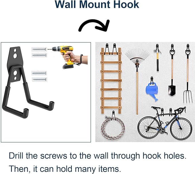 Super Strong Magnetic Hooks Heavy Duty, Magnetic Utility Hooks for Power Drill, Garden Tools, Hose, Straps, Steel Pegboard, Horse Trailer, Garage Magnetic Hooks Hanger Tool Holder(4pack)