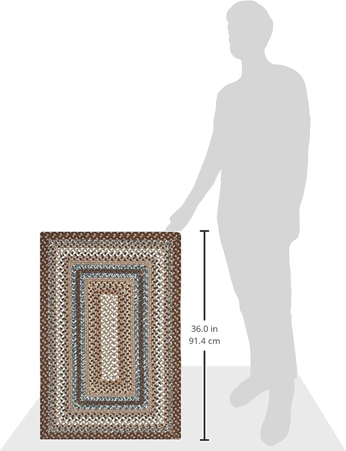 SAFAVIEH Washable Rug Outdoor Braided Collection - 2' x 3', Brown & Multi, Handmade & Reversible, Non-Shedding & Easy to Clean, Ideal for Entryway, Patio, Kitchen, Mudroom, Front Door (BRD313A)