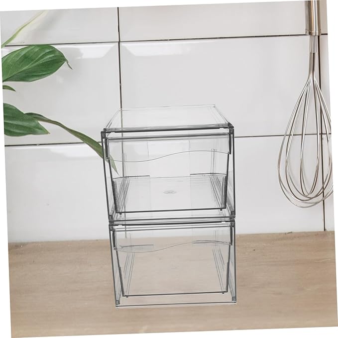 IMIKEYA 2pcs Detachable Acrylic with Drawer Multi-function Makeup Organizer for Bathroom and Vanity Storage Stackable and Easy to Clean Storage