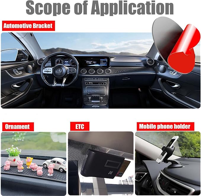 Sticky Adhesive Pads Replacement Mounting Tape, 8pcs 2.83"X1.42" Heat Resistant Sticky Pads, Car Mount Adhesive for Car Magnetic Mount & Ring Holder Base (Rectangular 2.83"x1.42")