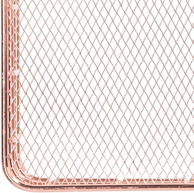 2PCS Nordic Simple Rose Gold Wrought Iron Storage Basket Desktop Organizer Container Household Storage Organizer for Living Room Bathroom Office Durable Iron Material Stylish Decor (Small Size)